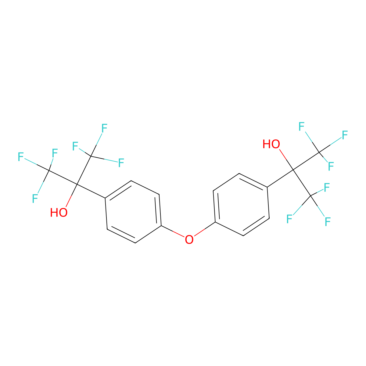 4,4'-Bis(2-hydroxyhexafluoroisopropyl)diphenyl ether molecular structure, CAS 2093-04-1