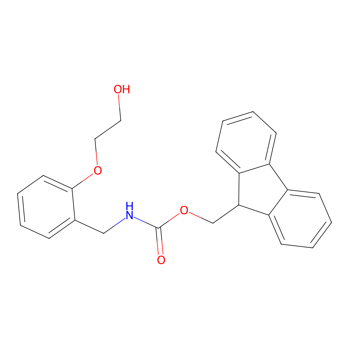 (9H-fluoren-9-yl)methyl N-{[2-(2-hydroxyethoxy)phenyl]methyl}carbamate molecular structure, CAS 2093037-16-0