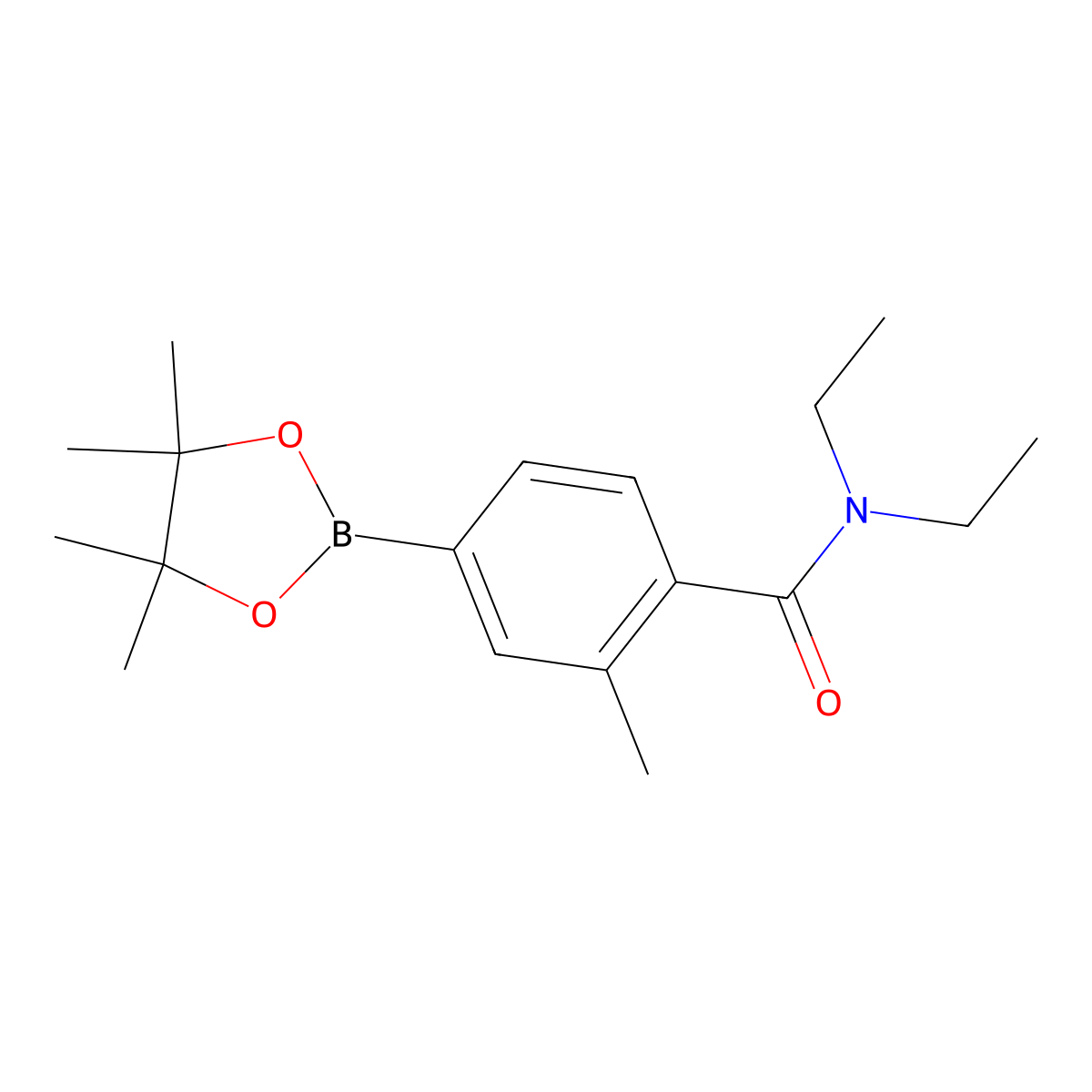 N,N-diethyl-2-methyl-4-(4,4,5,5-tetramethyl-1,3,2-dioxaborolan-2-yl)benzamide molecular structure, CAS 2093041-44-0