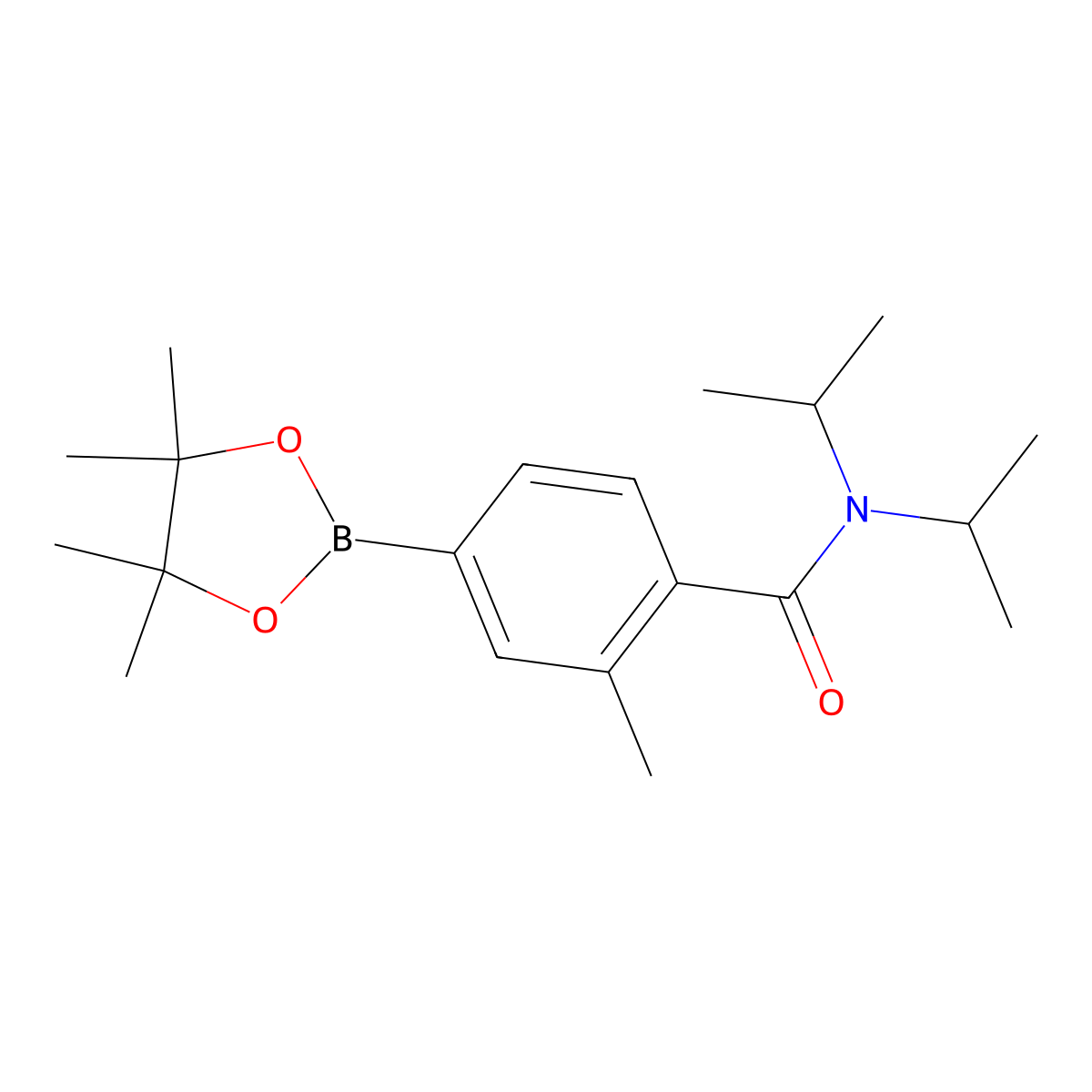 N,N-diisopropyl-2-methyl-4-(4,4,5,5-tetramethyl-1,3,2-dioxaborolan-2-yl)benzamide molecular structure, CAS 2093041-45-1