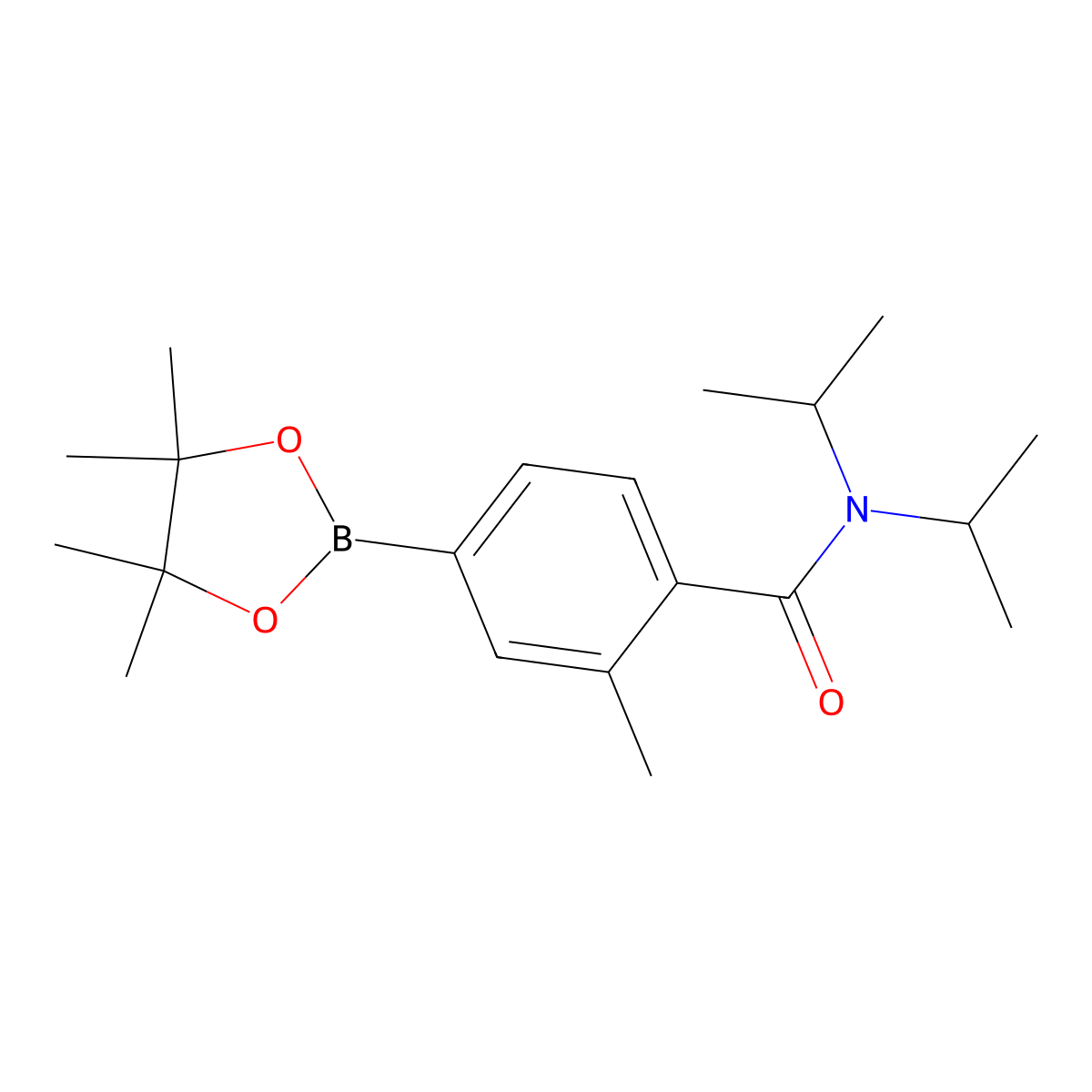 N,N-diisopropyl-2-methyl-4-(4,4,5,5-tetramethyl-1,3,2-dioxaborolan-2-yl)benzamide molecular structure, CAS 2093041-45-1