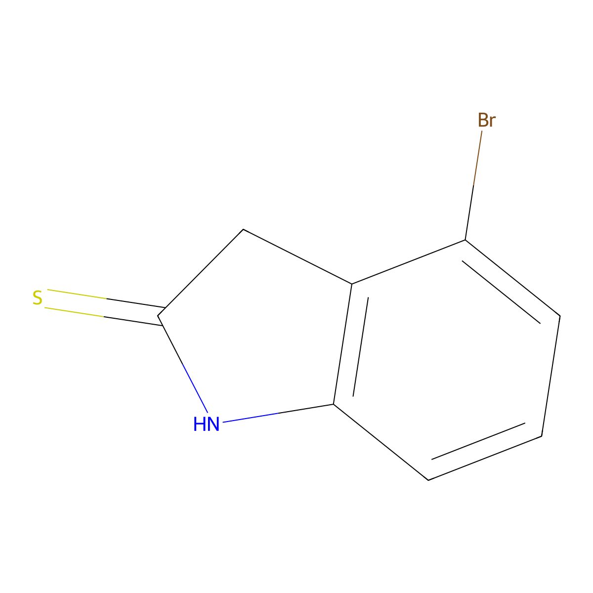 4-bromo-2,3-dihydro-1H-indole-2-thione molecular structure, CAS 2093050-48-5