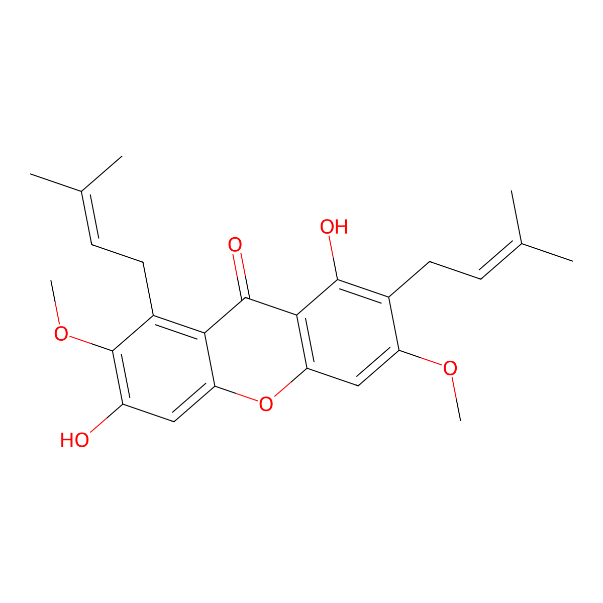 Beta-Mangostin molecular structure, CAS 20931-37-7