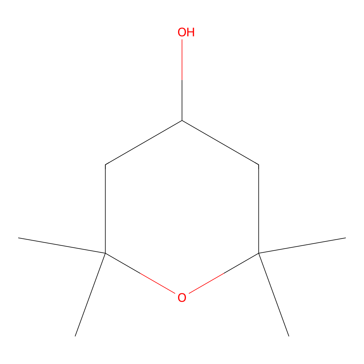 2,2,6,6-Tetramethyloxan-4-ol molecular structure, CAS 20931-50-4
