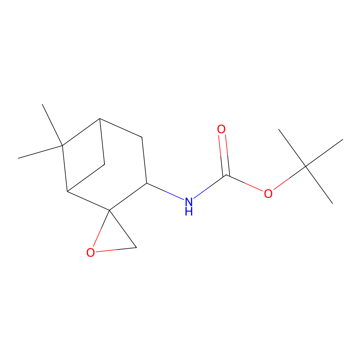 tert-butyl N-[(1R,2R,3S,5R)-6,6-dimethylspiro[bicyclo[3.1.1]heptane-2,2'-oxirane]-3-yl]carbamate molecular structure, CAS 2093105-09-8