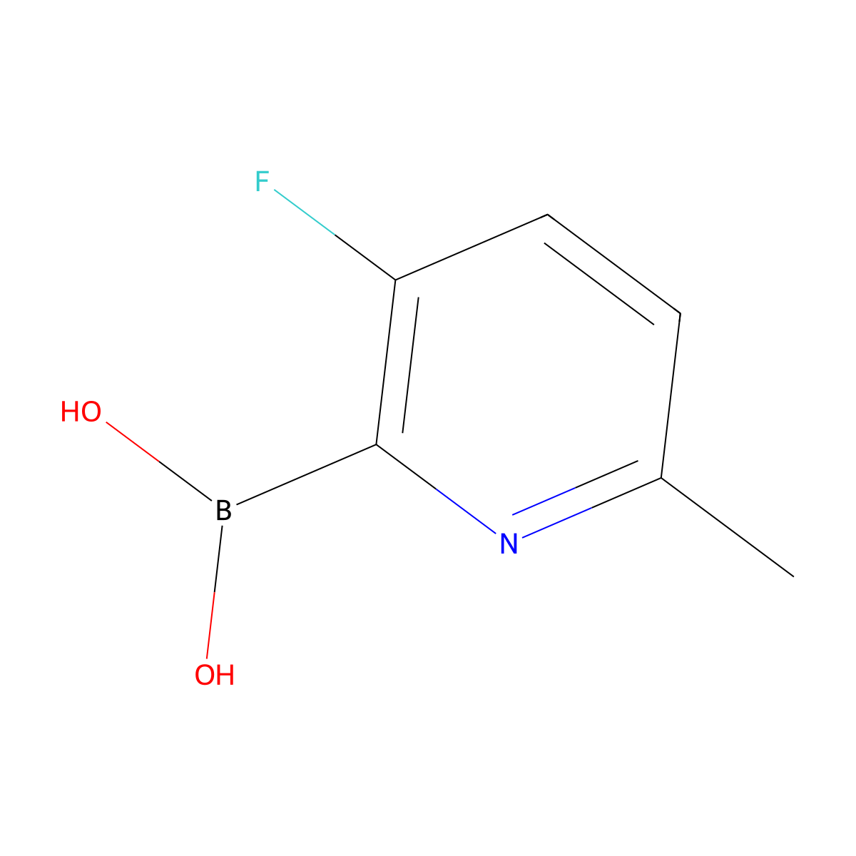 (3-Fluoro-6-methylpyridin-2-yl)boronic acid molecular structure, CAS 2093106-67-1