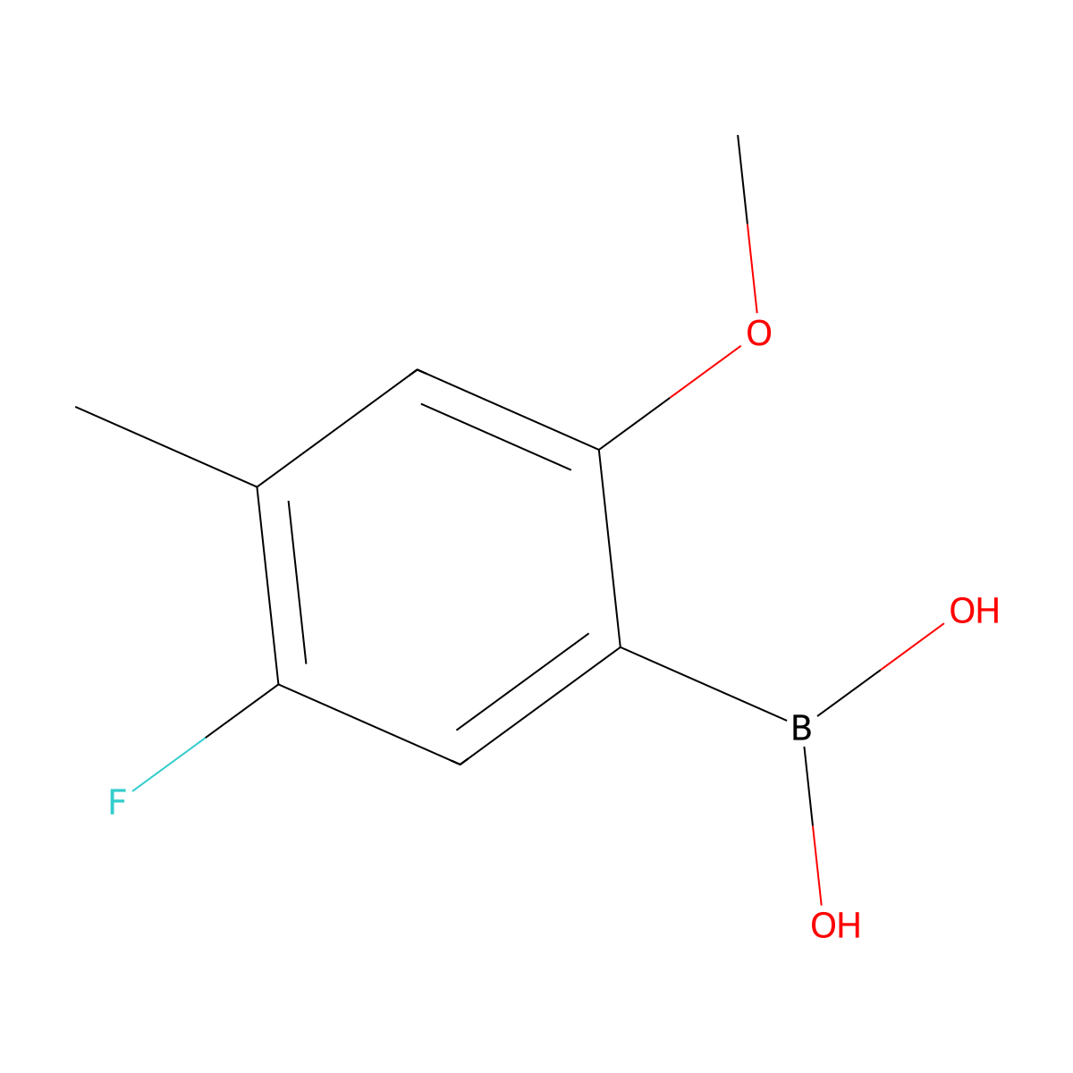 (5-Fluoro-2-methoxy-4-methylphenyl)boronic acid molecular structure, CAS 2093108-59-7