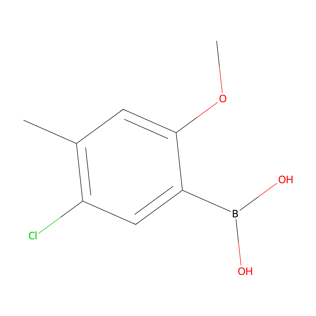 (5-Chloro-2-methoxy-4-methylphenyl)boronic acid molecular structure, CAS 2093108-60-0