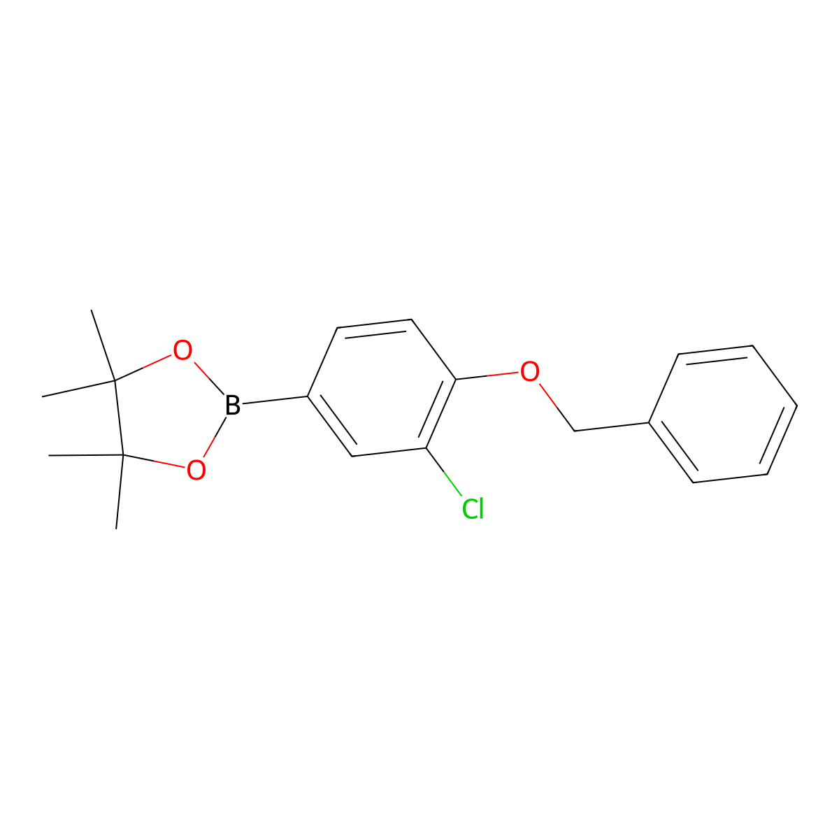2-(4-(Benzyloxy)-3-chlorophenyl)-4,4,5,5-tetramethyl-1,3,2-dioxaborolane molecular structure, CAS 2093152-46-4
