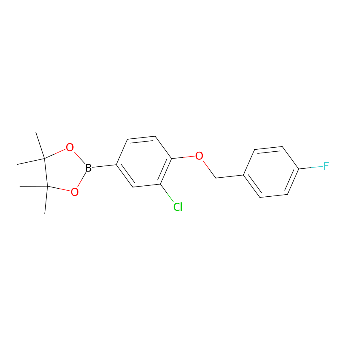 2-(3-Chloro-4-((4-fluorobenzyl)oxy)phenyl)-4,4,5,5-tetramethyl-1,3,2-dioxaborolane molecular structure, CAS 2093152-47-5