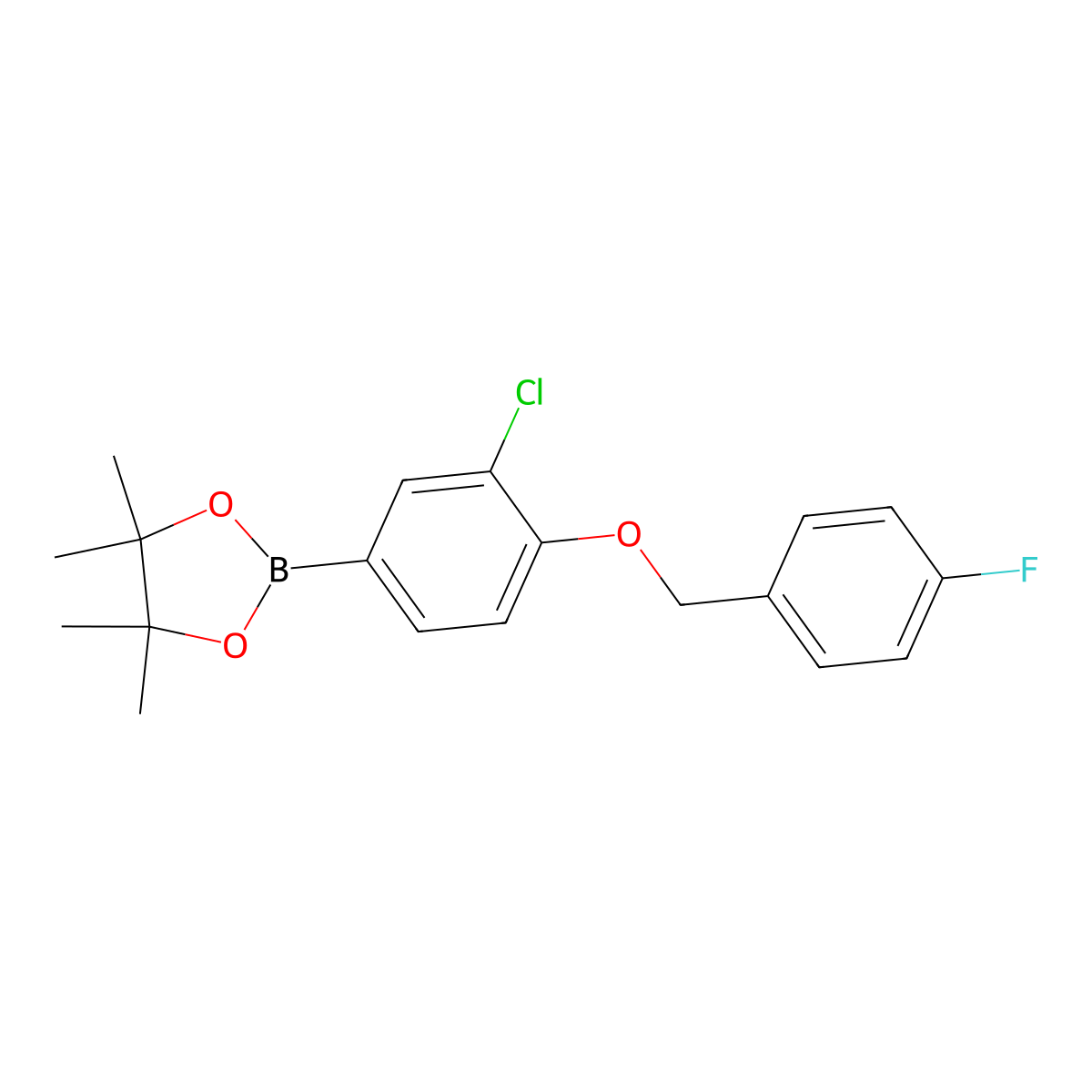 2-(3-Chloro-4-((4-fluorobenzyl)oxy)phenyl)-4,4,5,5-tetramethyl-1,3,2-dioxaborolane molecular structure, CAS 2093152-47-5