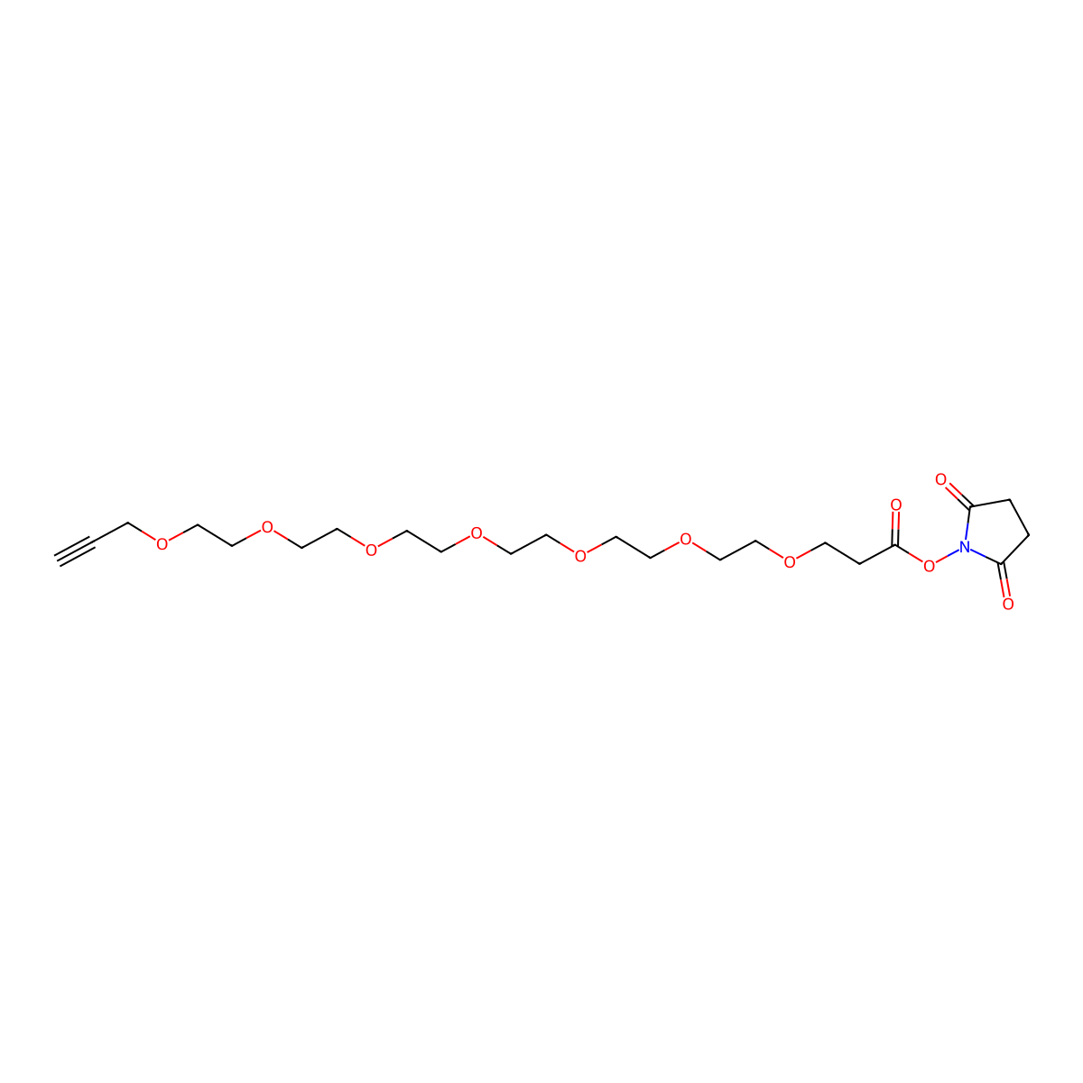 Propargyl-PEG7-NHS ester molecular structure, CAS 2093152-77-1