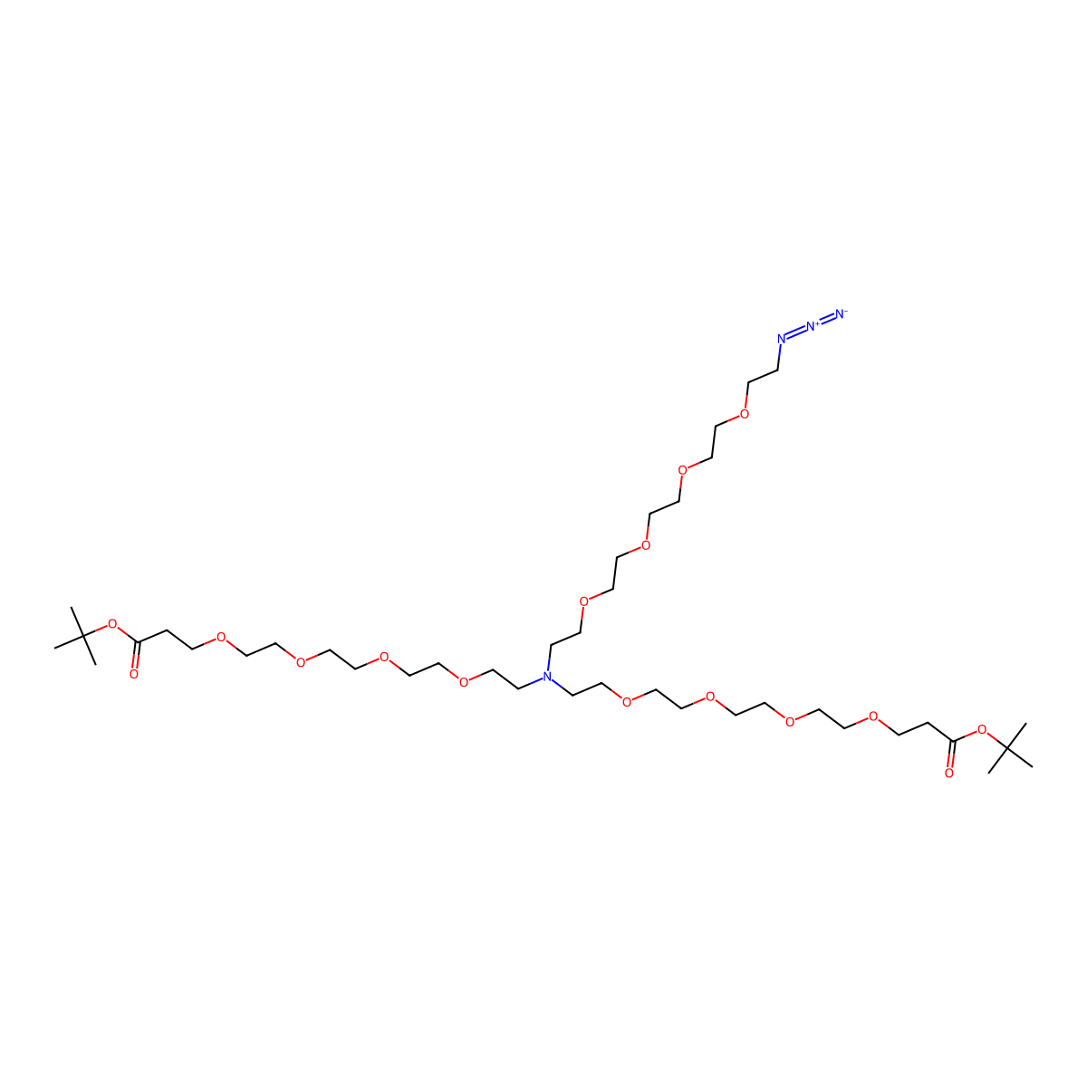 N-(Azido-PEG4)-N-bis(PEG4-t-butyl ester) molecular structure, CAS 2093152-79-3