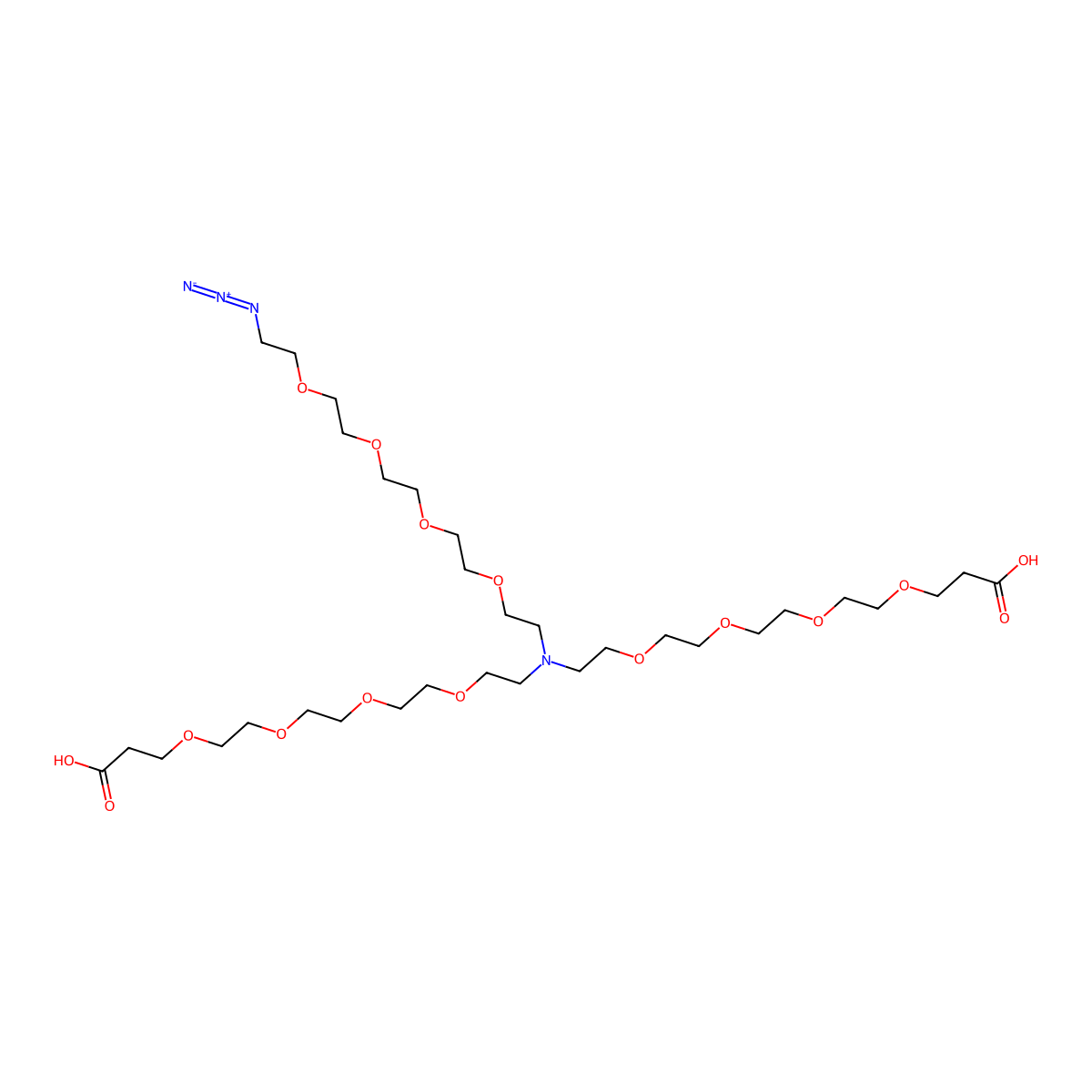 N-(Azido-peg4)-n-bis(peg4-acid) molecular structure, CAS 2093152-80-6
