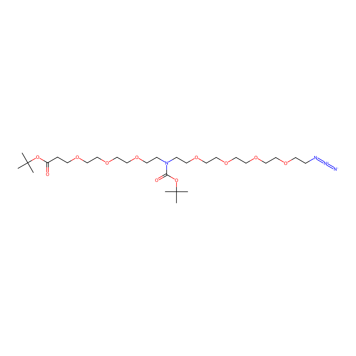 N-Azido-PEG4-N-Boc-N-PEG3-Boc molecular structure, CAS 2093152-85-1