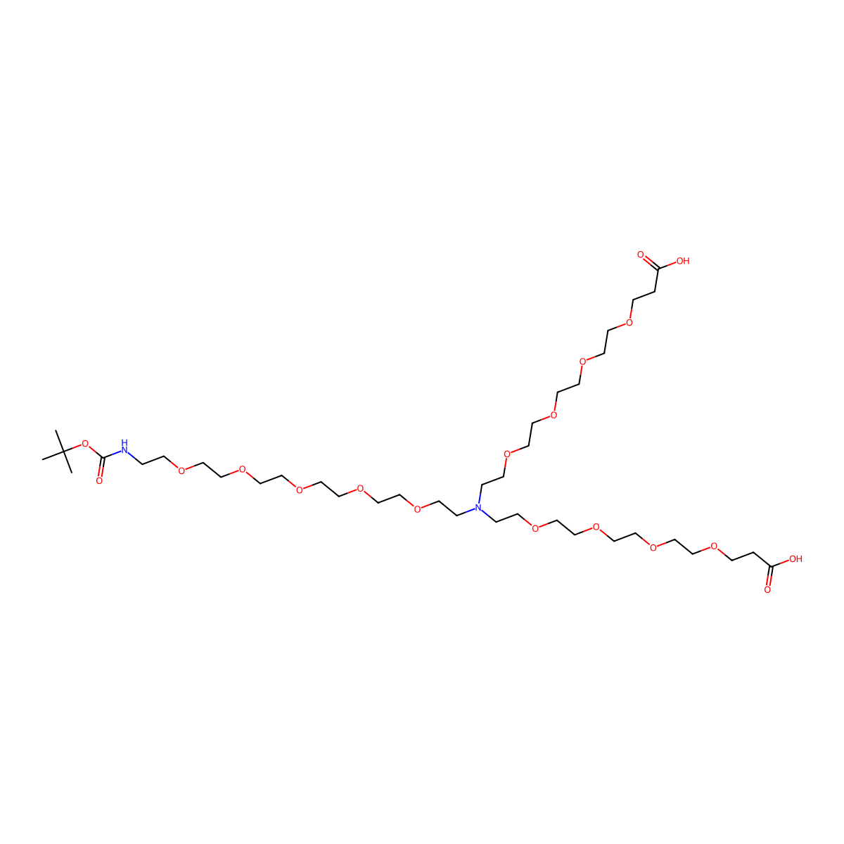 N-(Boc-PEG5)-N-bis(PEG4-acid) molecular structure, CAS 2093152-87-3