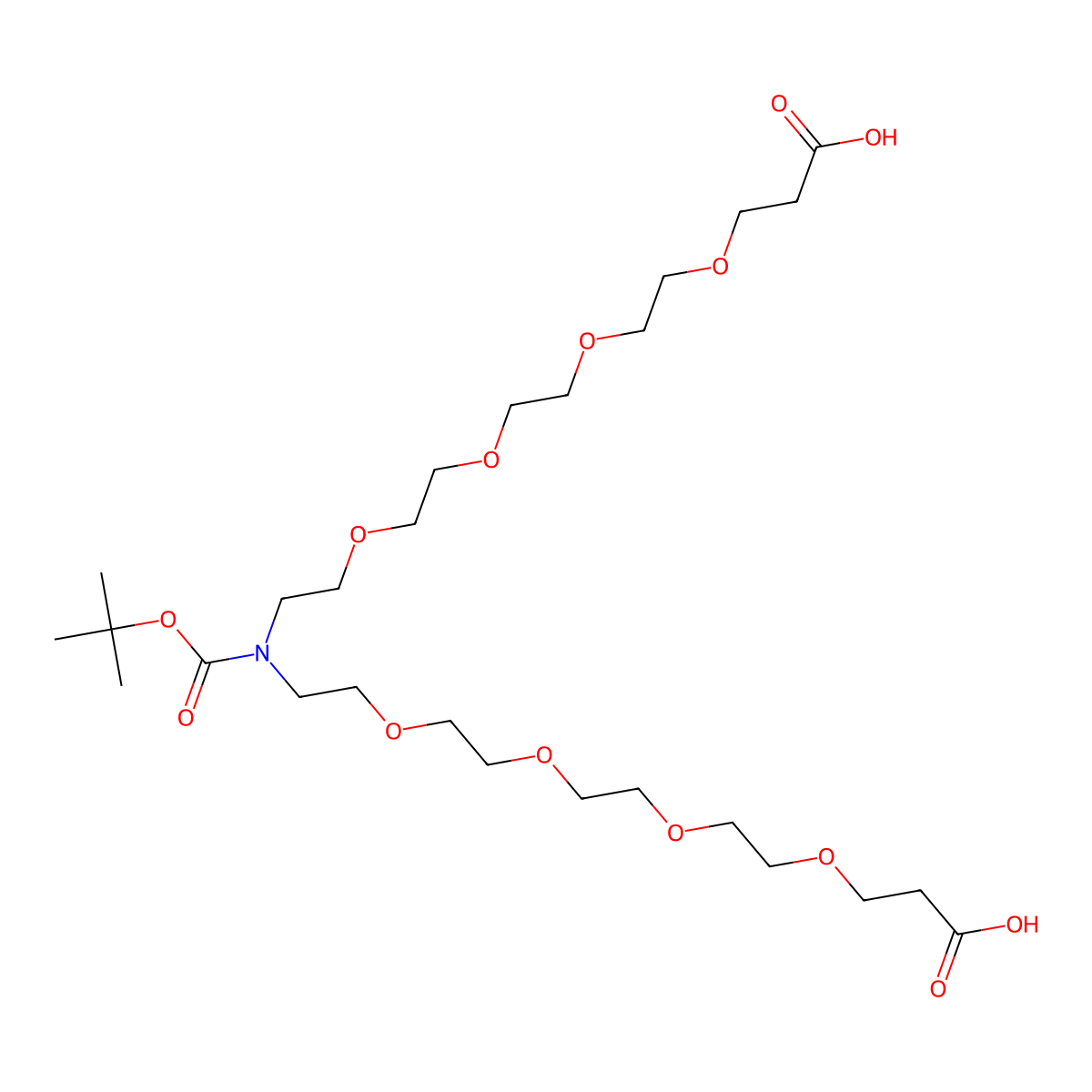 N-Boc-N-bis(PEG4-acid) molecular structure, CAS 2093152-88-4