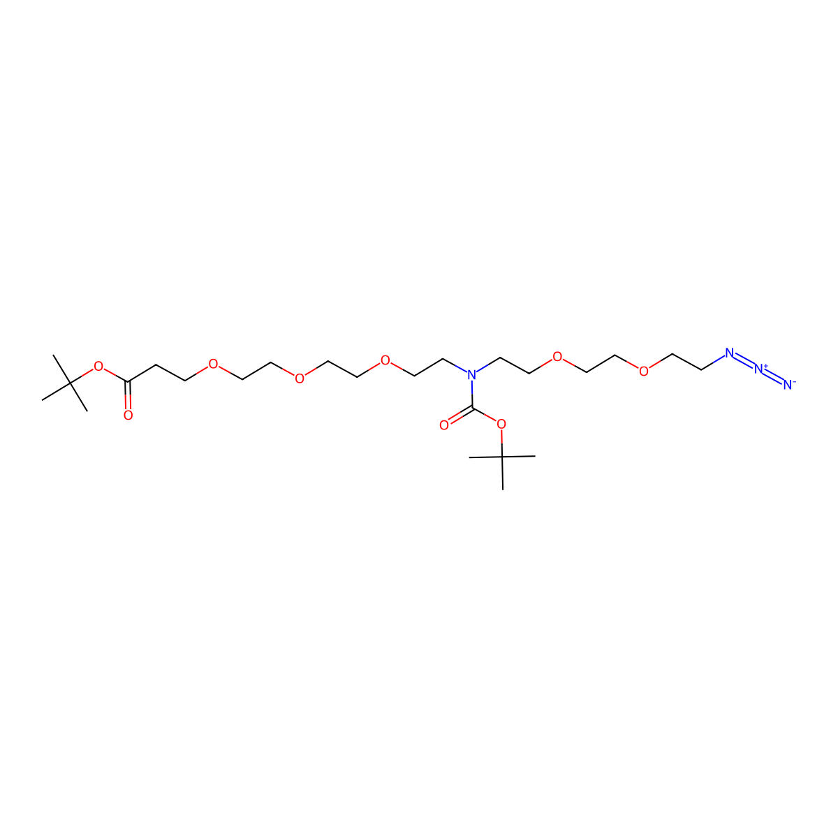 N-(Azido-PEG2)-N-Boc-PEG3-t-butyl ester molecular structure, CAS 2093153-07-0
