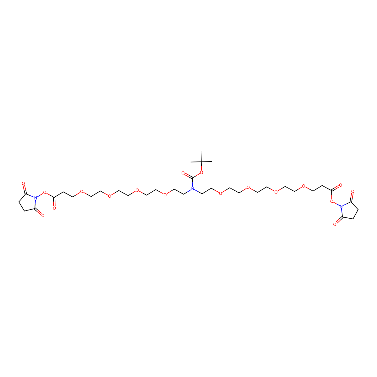 N-Boc-N-bis(PEG4-NHS ester) molecular structure, CAS 2093153-08-1