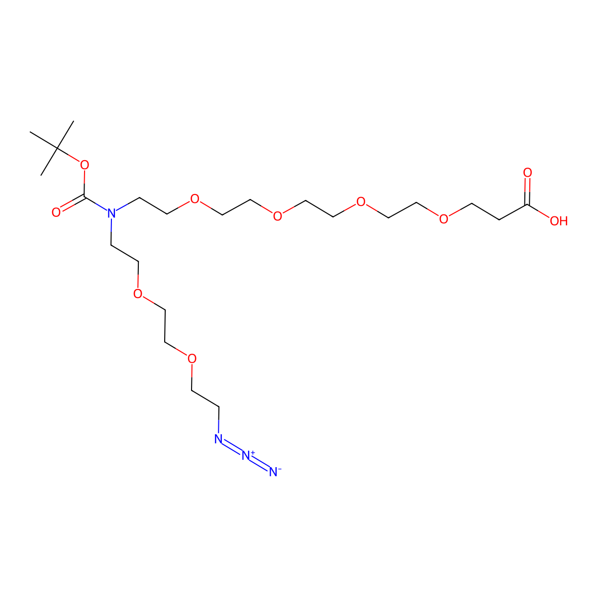 N-(Azido-PEG2)-N-Boc-PEG4-acid molecular structure, CAS 2093153-82-1
