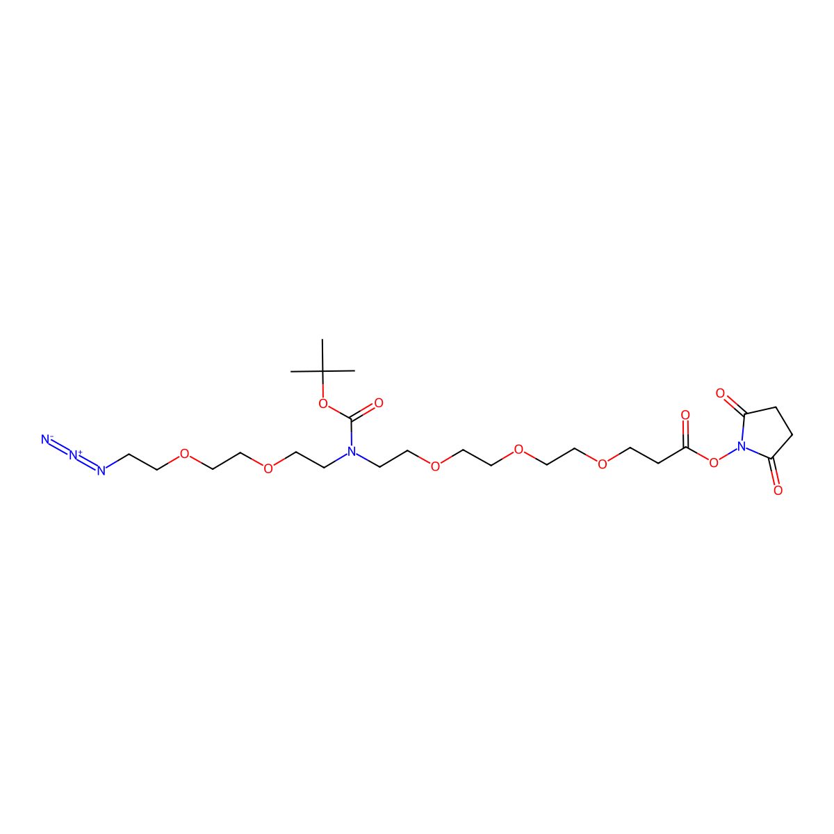 N-(Azido-PEG2)-N-Boc-PEG3-NHS ester molecular structure, CAS 2093153-85-4