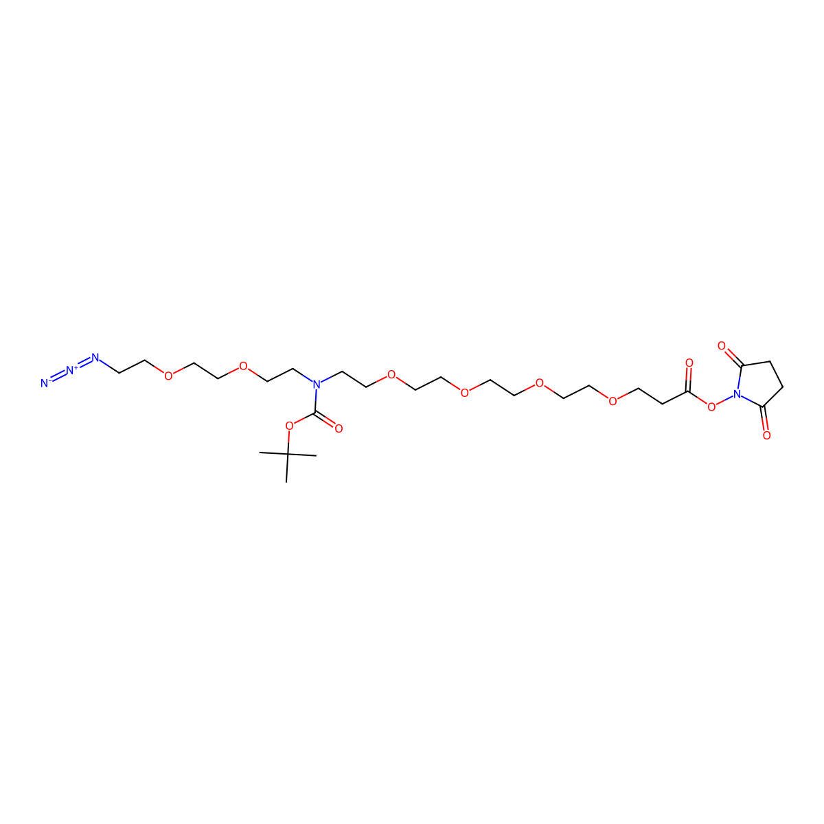 N-(Azido-PEG2)-N-Boc-PEG4-NHS ester molecular structure, CAS 2093153-95-6