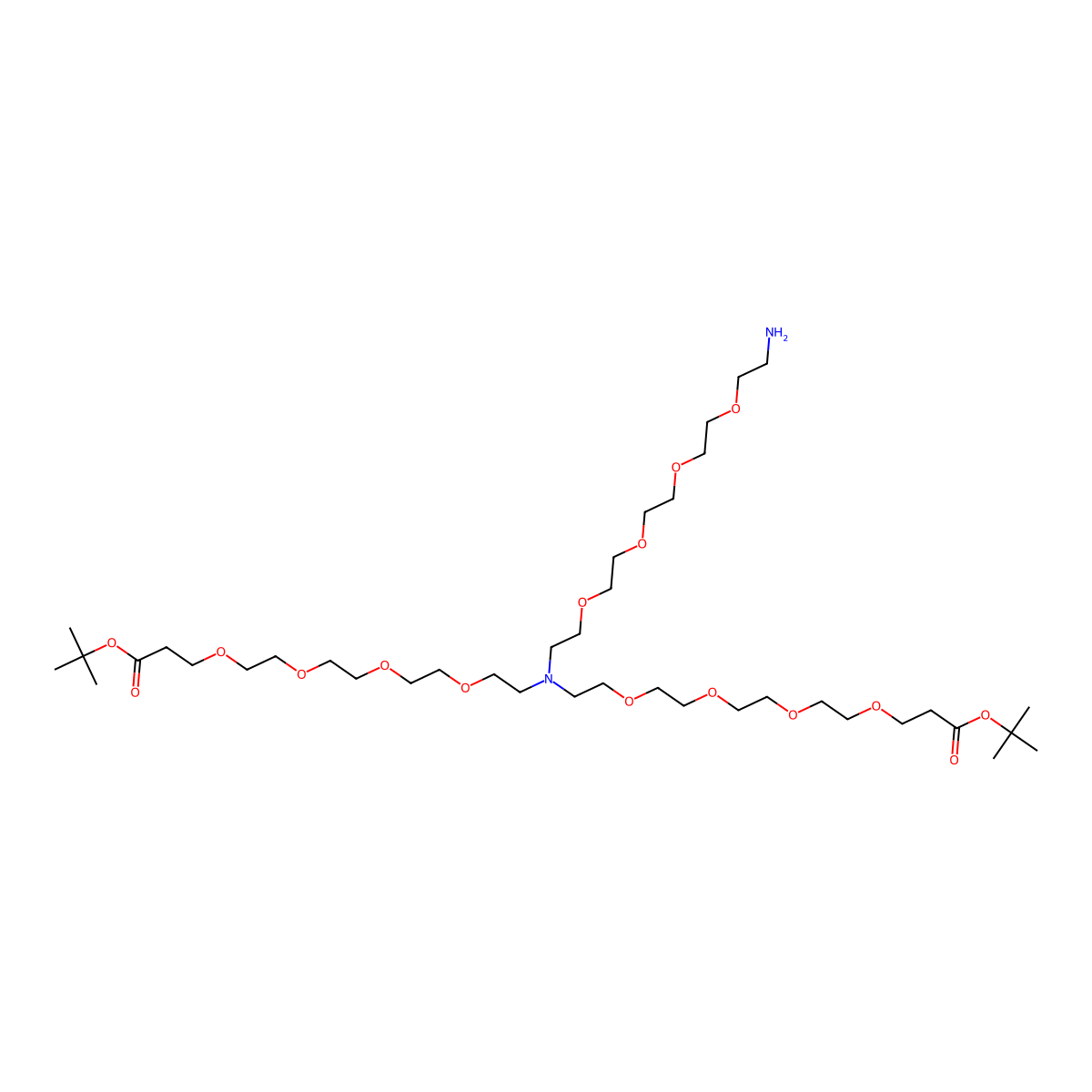 N-(Amino-PEG4)-N-bis(PEG4-t-butyl ester) molecular structure, CAS 2093153-97-8
