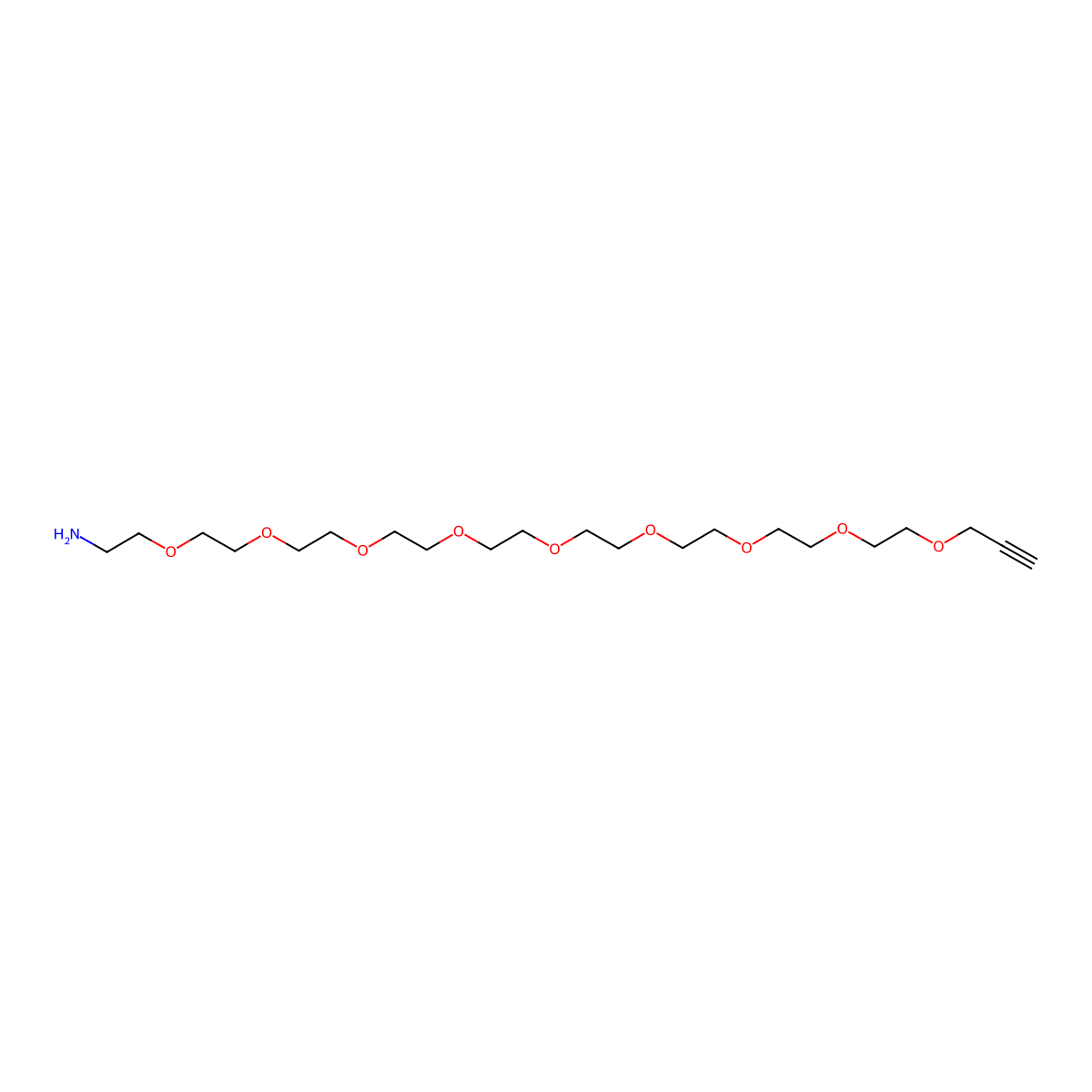 Propargyl-PEG9-amine molecular structure, CAS 2093153-98-9