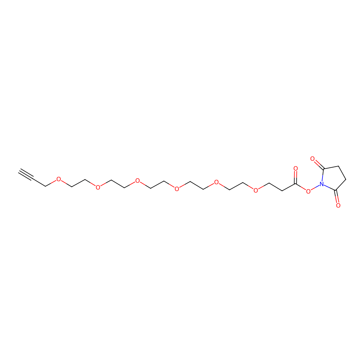 Propargyl-PEG6-NHS ester molecular structure, CAS 2093153-99-0