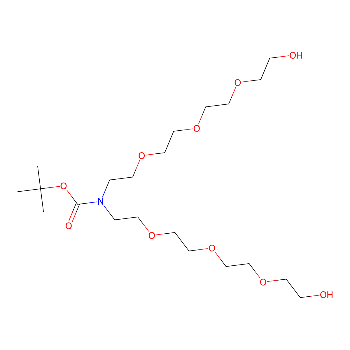 N-Boc-N-bis(PEG3-OH) molecular structure, CAS 2093154-01-7