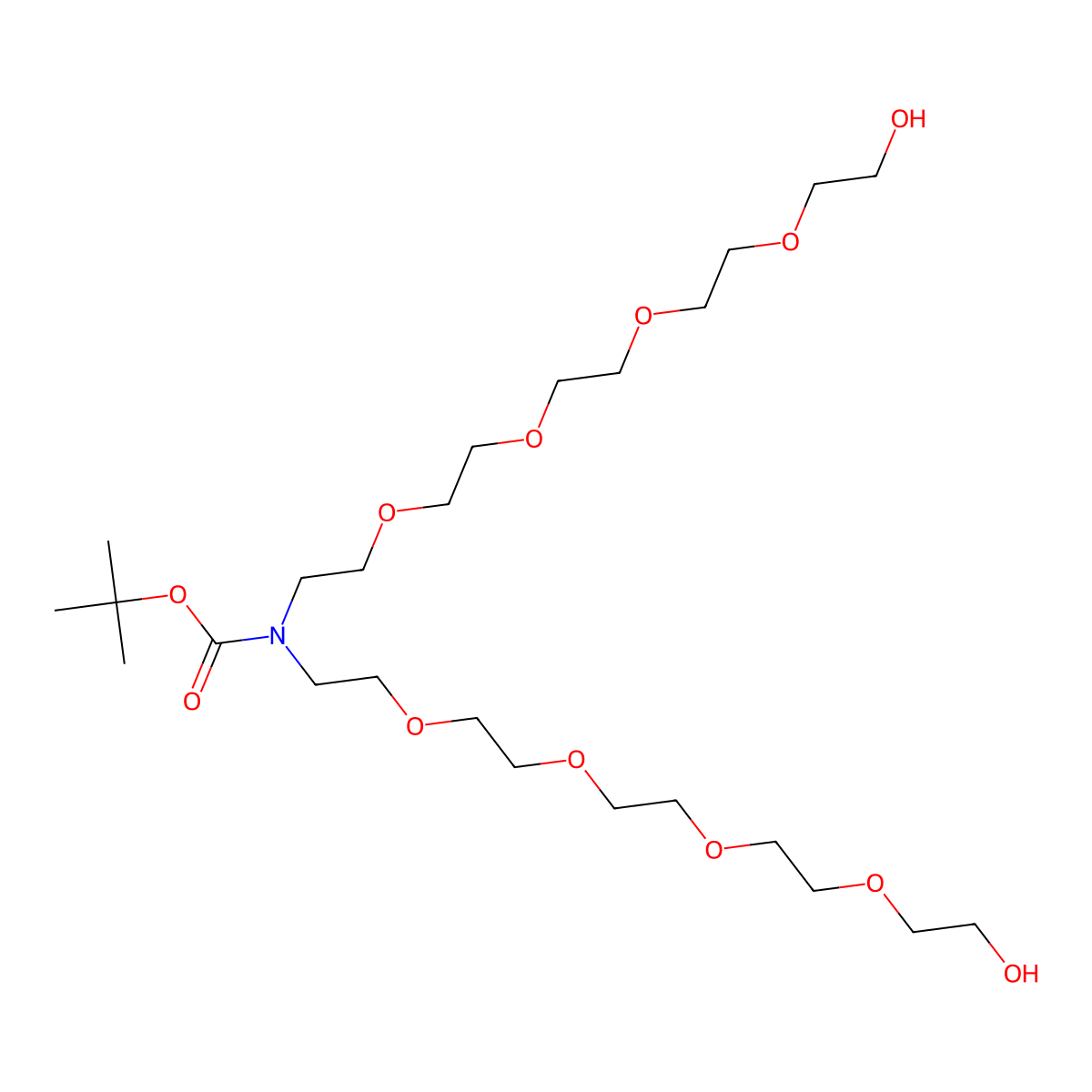 N-Boc-N-bis(PEG4-OH) molecular structure, CAS 2093154-02-8