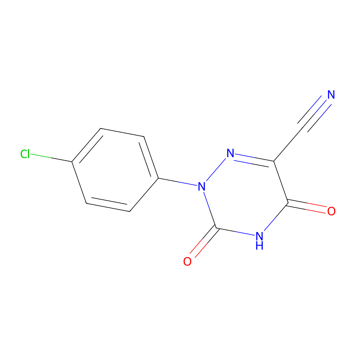 2-(4-Chlorophenyl)-3,5-dioxo-2,3,4,5-tetrahydro-1,2,4-triazine-6-carbonitrile molecular structure, CAS 20932-04-1