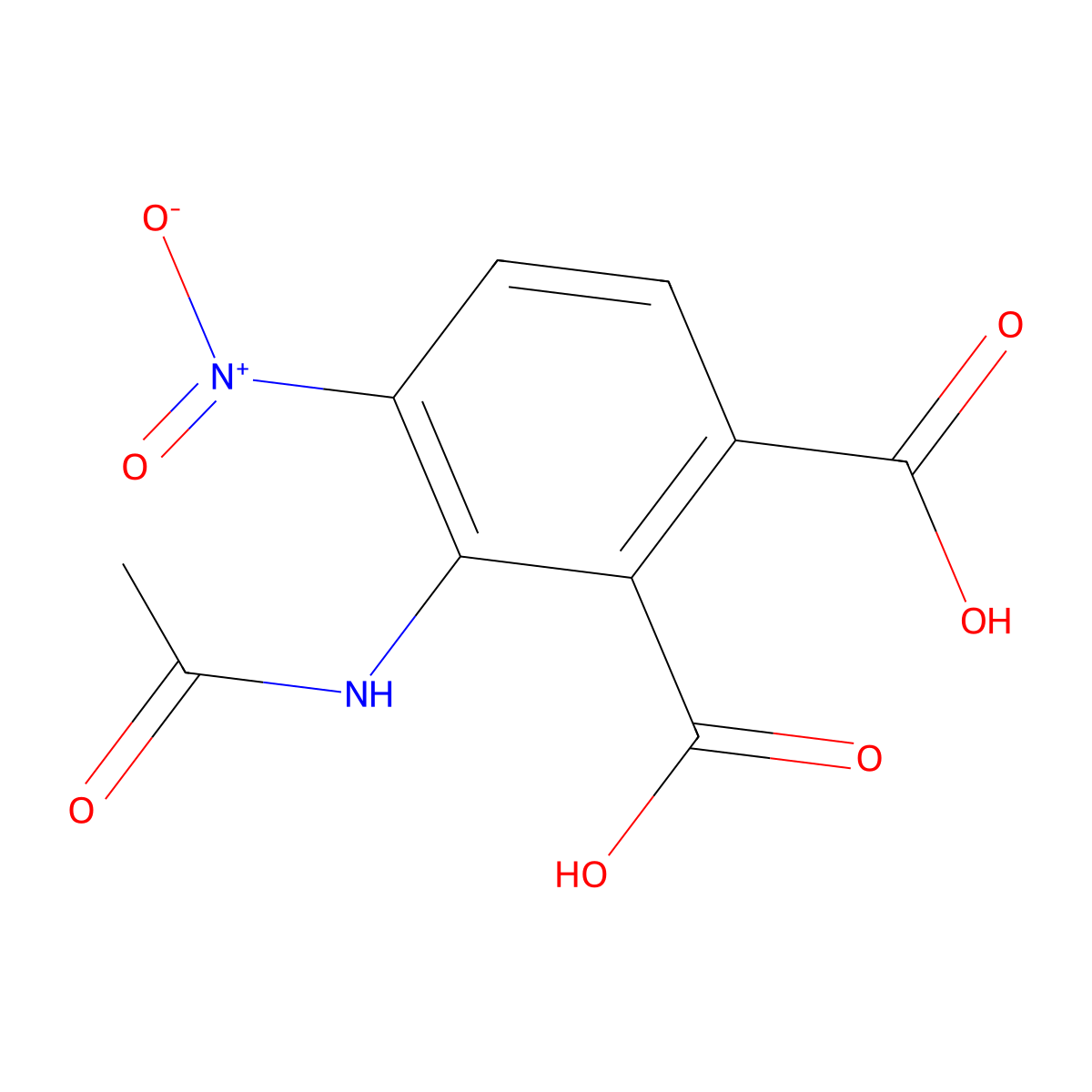 3-Acetamido-4-nitrophthalic acid molecular structure, CAS 209324-65-2