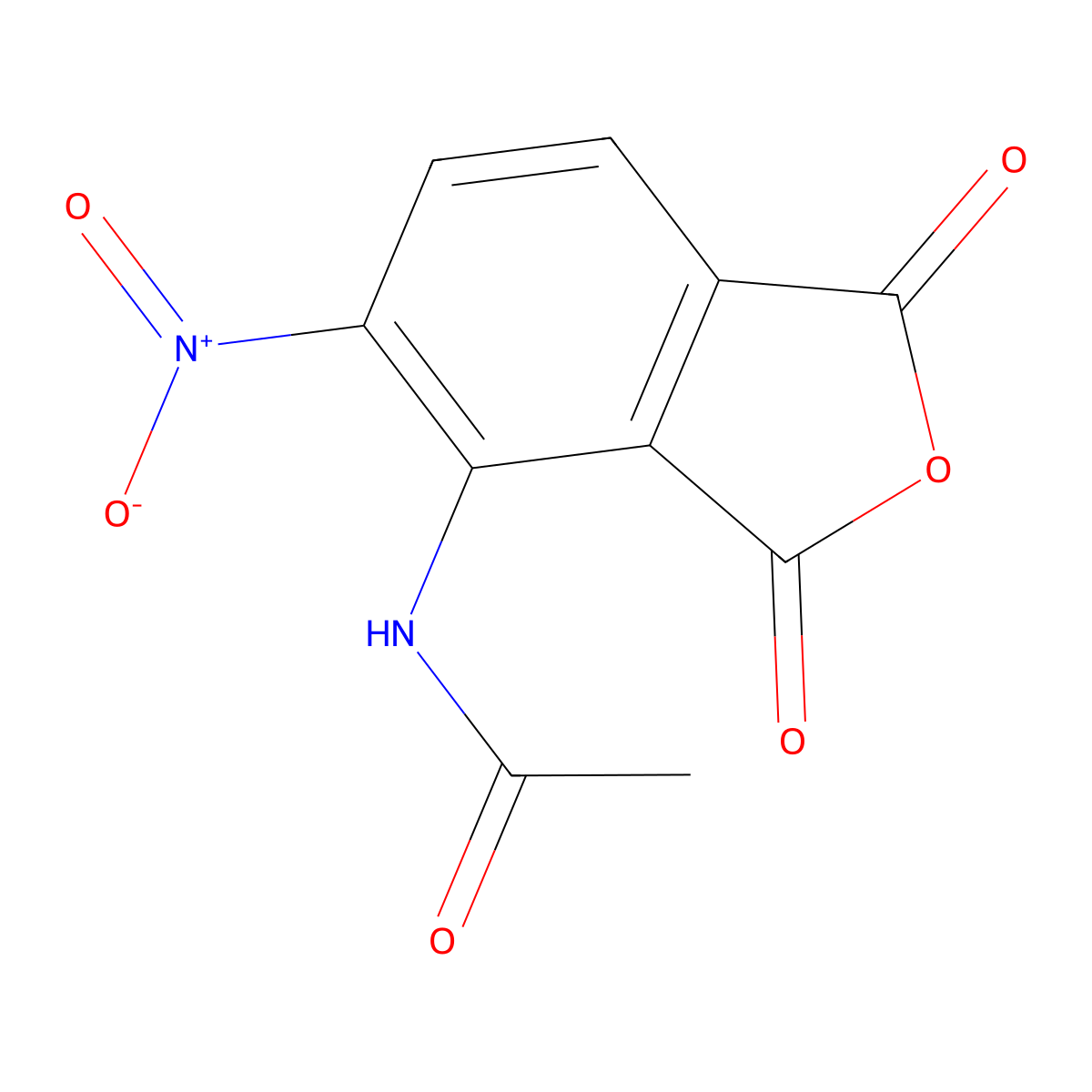 N-(5-Nitro-1,3-dioxo-1,3-dihydroisobenzofuran-4-yl)acetamide molecular structure, CAS 209324-66-3