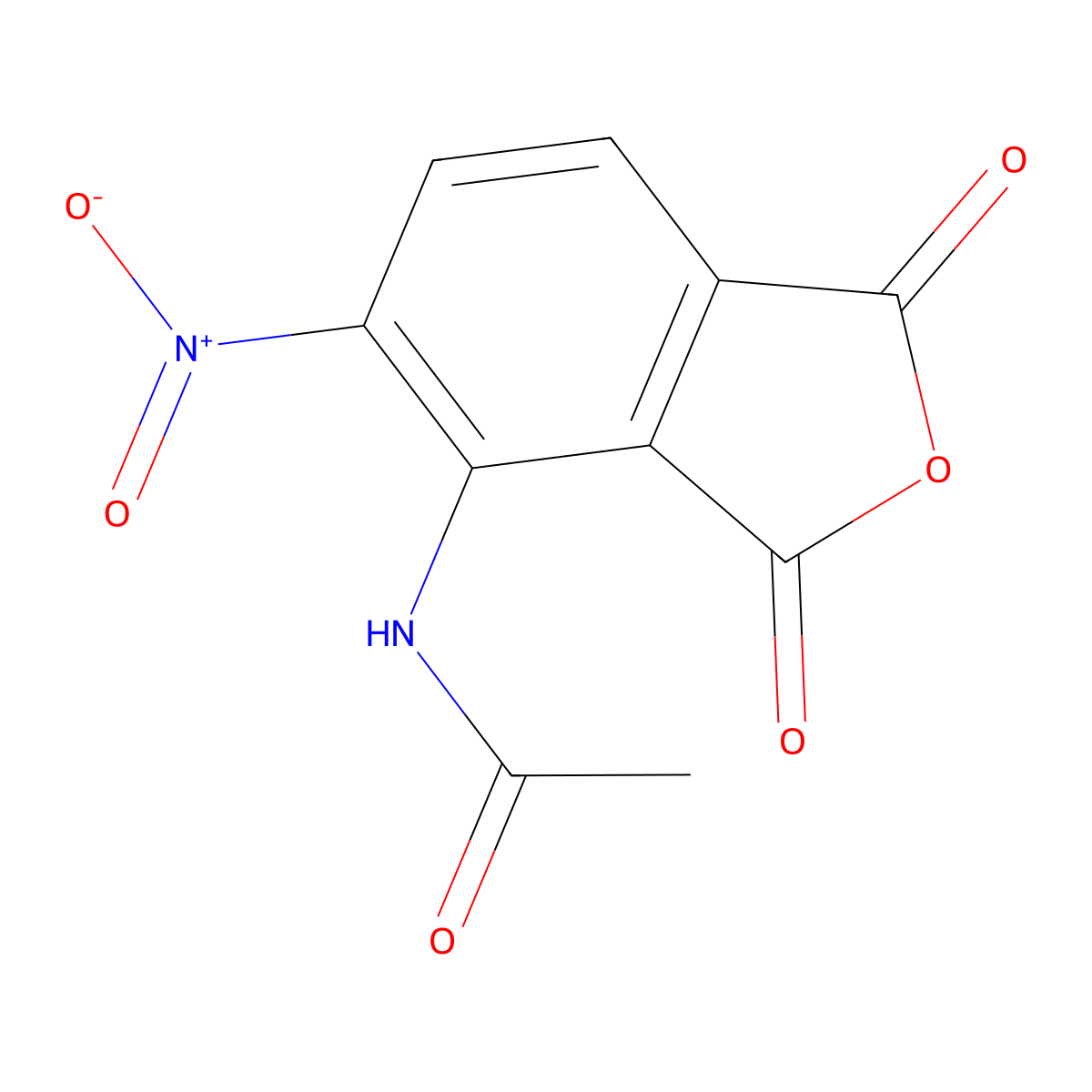 N-(5-Nitro-1,3-dioxo-1,3-dihydroisobenzofuran-4-yl)acetamide molecular structure, CAS 209324-66-3