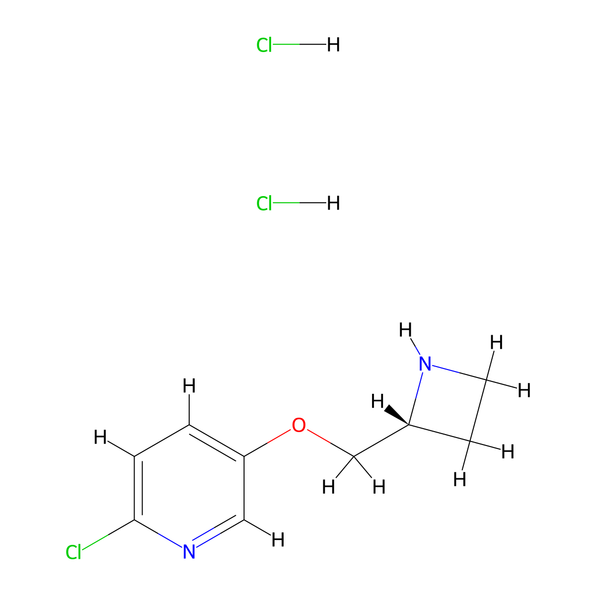 Tebanicline dihydrochloride molecular structure, CAS 209326-19-2