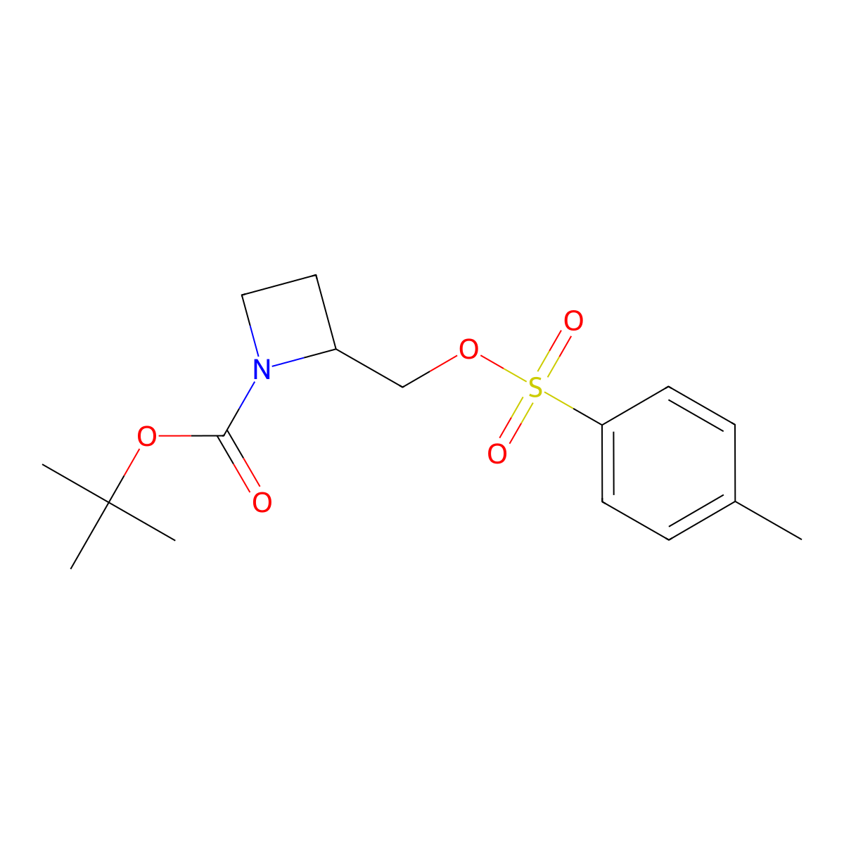 (S)-Tert-butyl 2-(tosyloxymethyl)azetidine-1-carboxylate molecular structure, CAS 209328-53-0