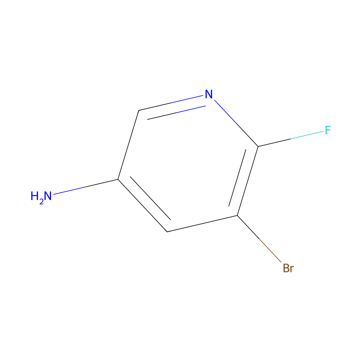 5-Bromo-6-fluoropyridin-3-amine molecular structure, CAS 209328-99-4