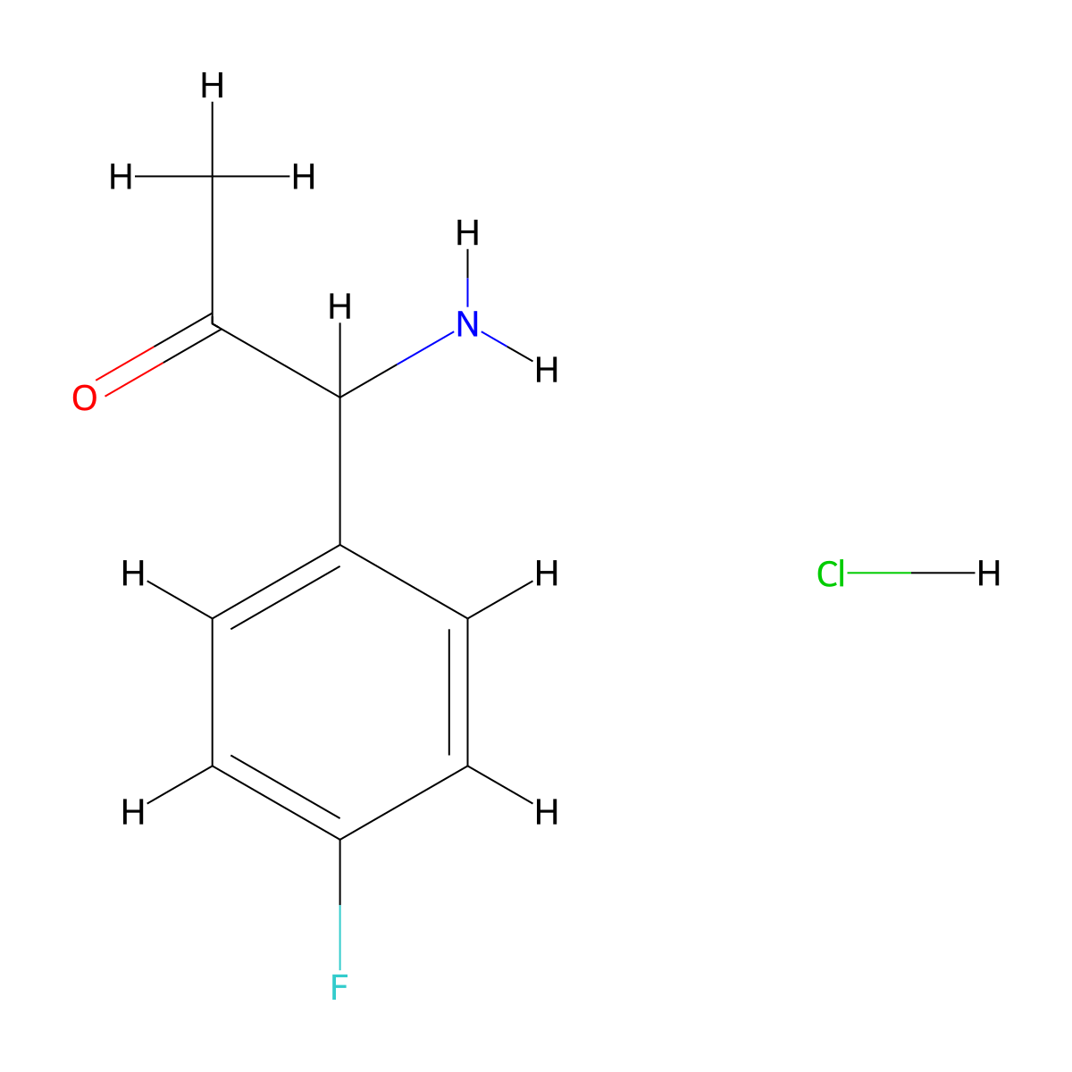 4-Fluoroisocathinone hydrochloride molecular structure, CAS 2093282-02-9