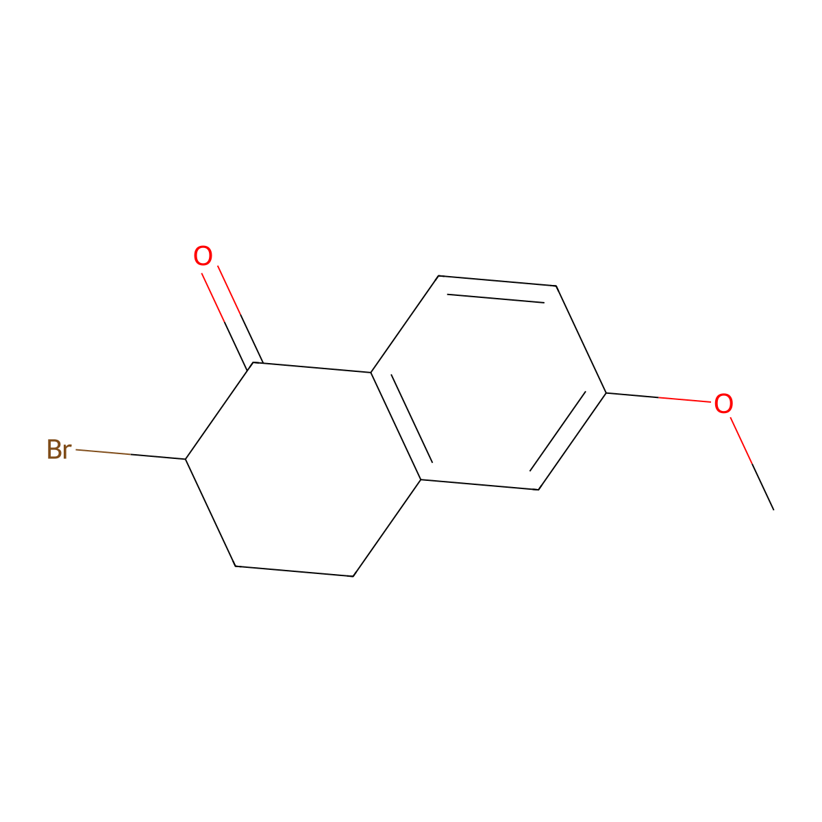 2-bromo-6-methoxy-3,4-dihydronaphthalen-1(2H)-one molecular structure, CAS 20933-24-8