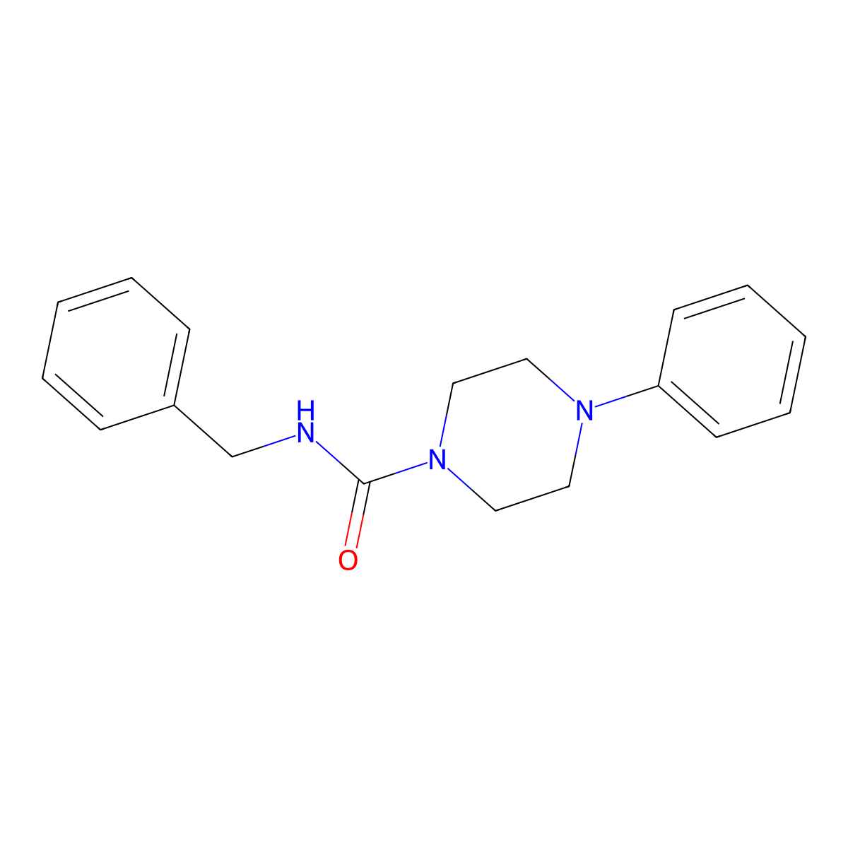 N-benzyl-4-phenylpiperazine-1-carboxamide molecular structure, CAS 209330-12-1