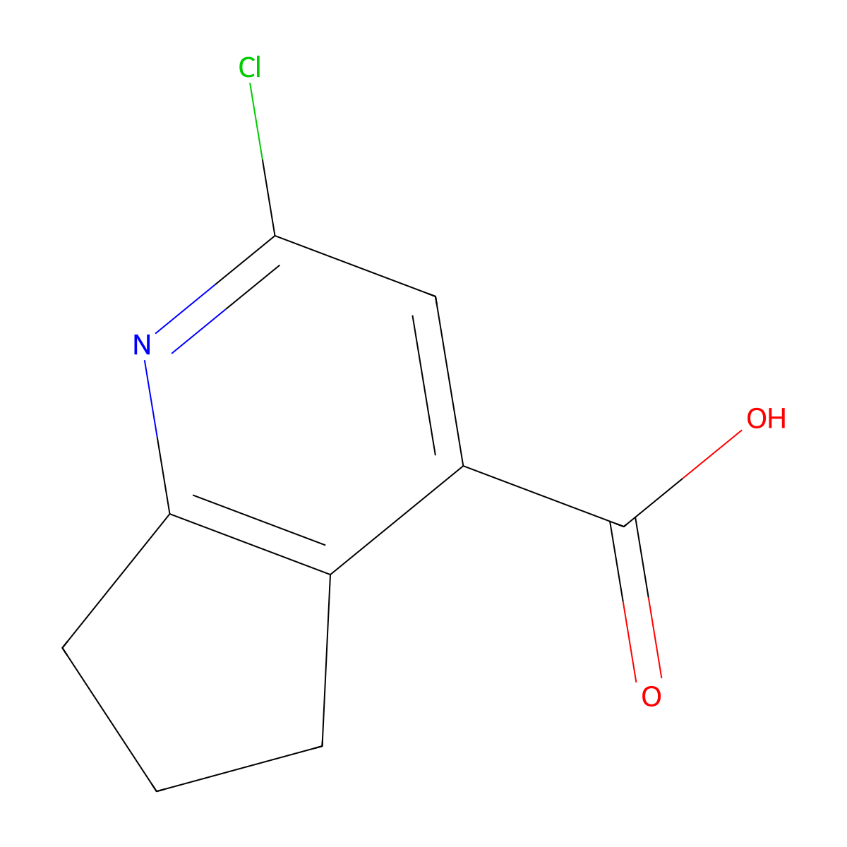 2-Chloro-6,7-dihydro-5h-cyclopenta[b]pyridine-4-carboxylic acid molecular structure, CAS 209330-13-2