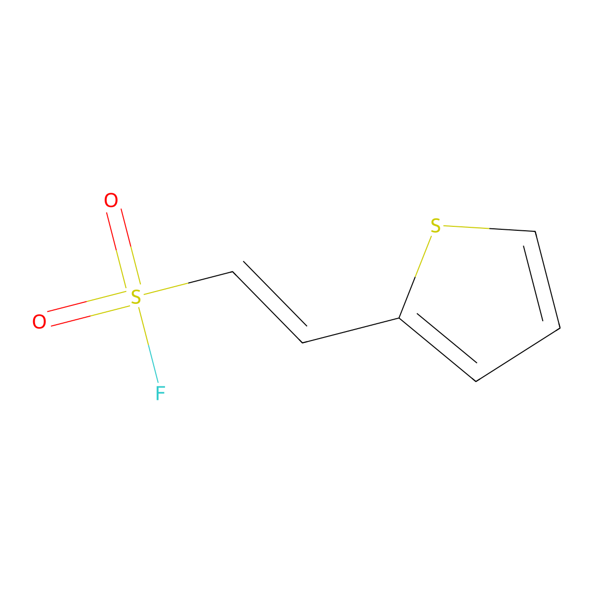 (1E)-2-(thiophen-2-yl)ethene-1-sulfonyl fluoride molecular structure, CAS 2093304-41-5