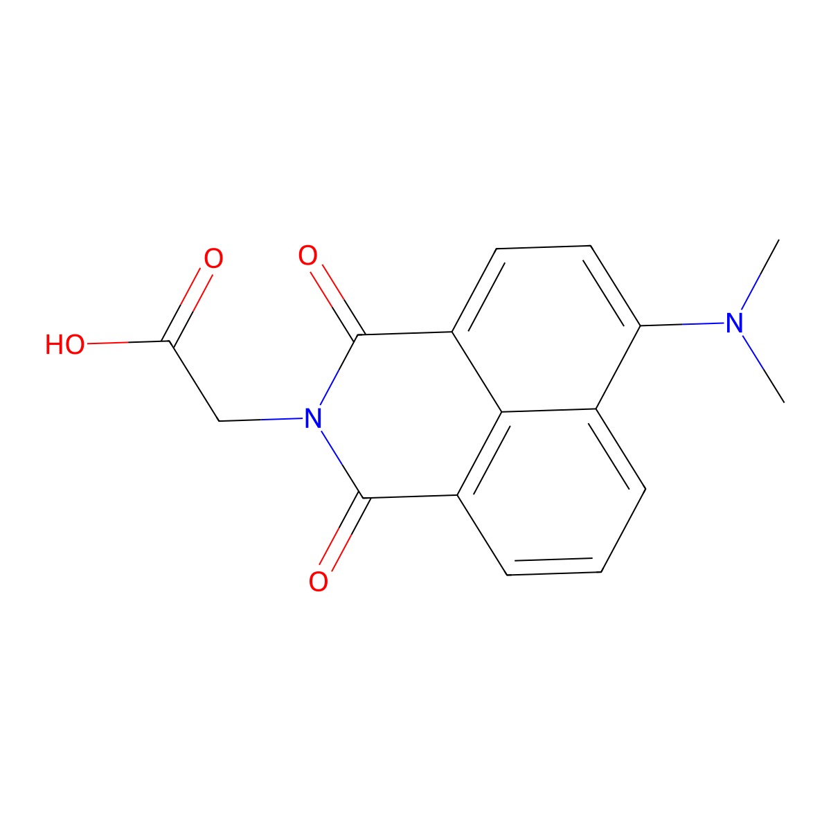 2-(6-(dimethylamino)-1,3-dioxo-1H-benzo[de]isoquinolin-2(3H)-yl)acetic acid molecular structure, CAS 2093306-64-8