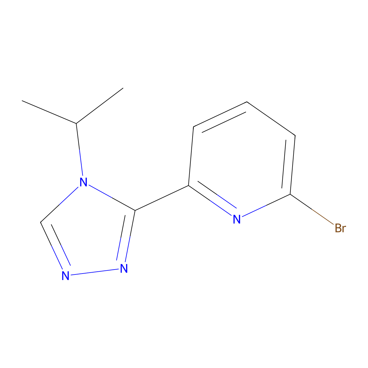 2-bromo-6-(4-isopropyl-4H-1,2,4-triazol-3-yl)pyridine molecular structure, CAS 2093329-79-2