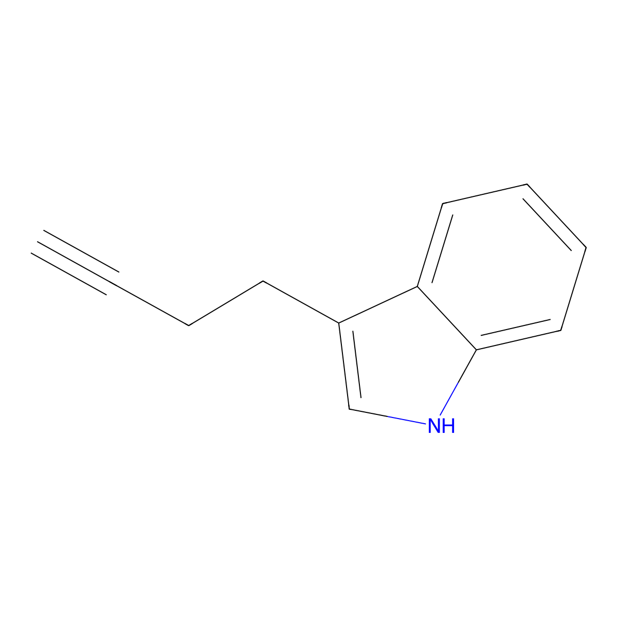 3-(but-3-yn-1-yl)-1H-indole molecular structure, CAS 2093364-43-1