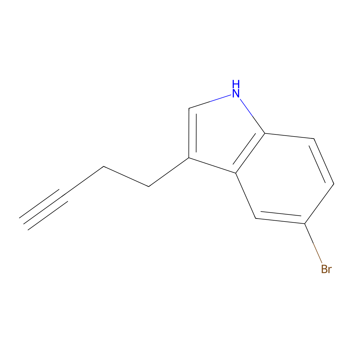 5-bromo-3-(but-3-yn-1-yl)-1H-indole molecular structure, CAS 2093364-45-3
