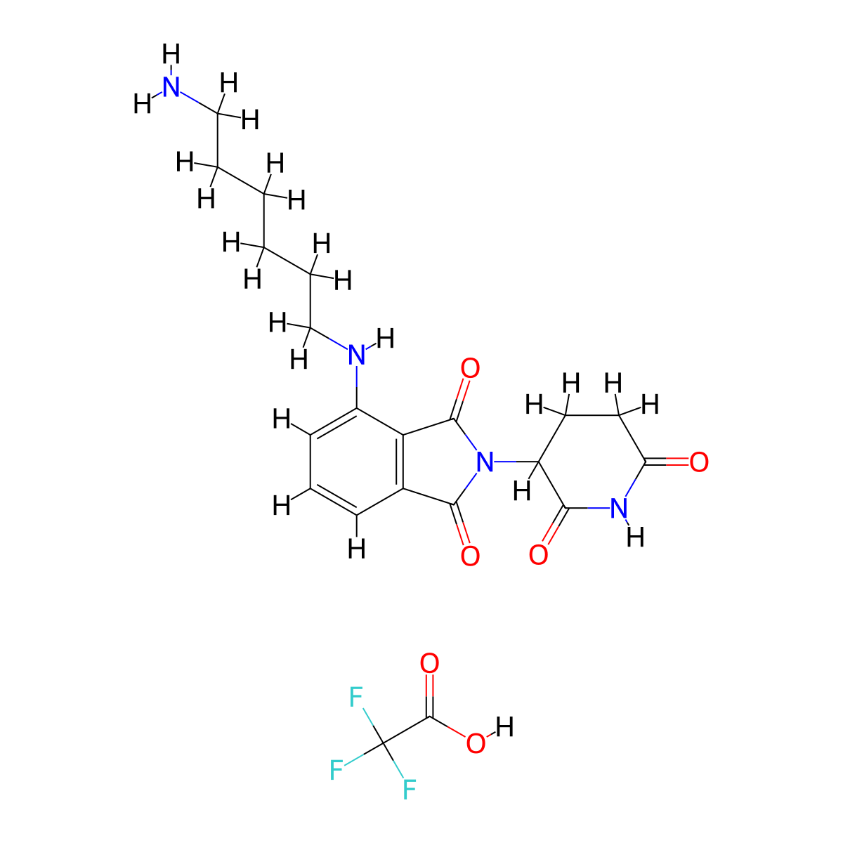 Thalidomide-NH-C6-NH2 TFA molecular structure, CAS 2093386-51-5