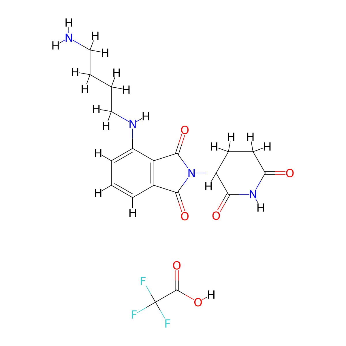 4-((4-Aminobutyl)amino)-2-(2,6-dioxopiperidin-3-yl)isoindoline-1,3-dione 2,2,2-trifluoroacetate molecular structure, CAS 2093387-50-7