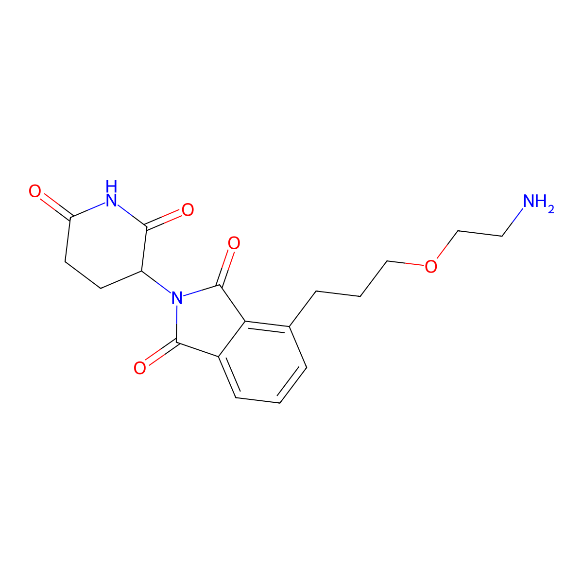 4-[3-(2-Aminoethoxy)propyl]-2-(2,6-dioxo-3-piperidyl)isoindoline-1,3-dione molecular structure, CAS 2093388-10-2